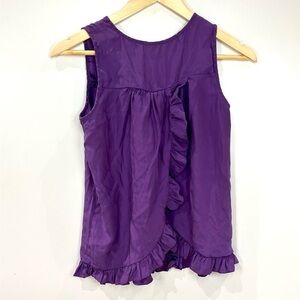 5/48 100% silk ruffle top sie medium purple
